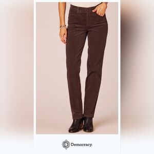 Democracy "Ab" Solution Mid-Rise Corduroy Straight Leg Pants